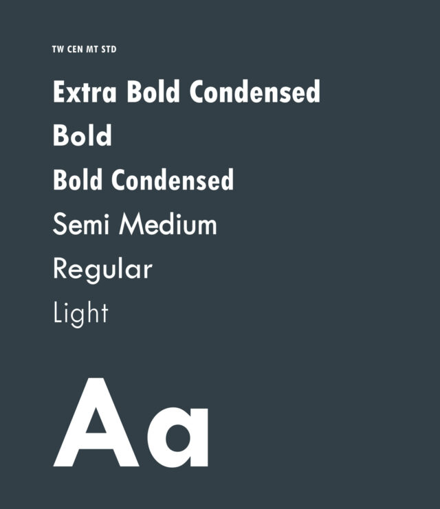 Linkage typography light on dark.
