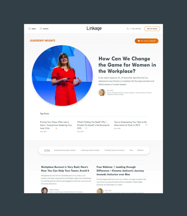 Linkage website leadership insights page.