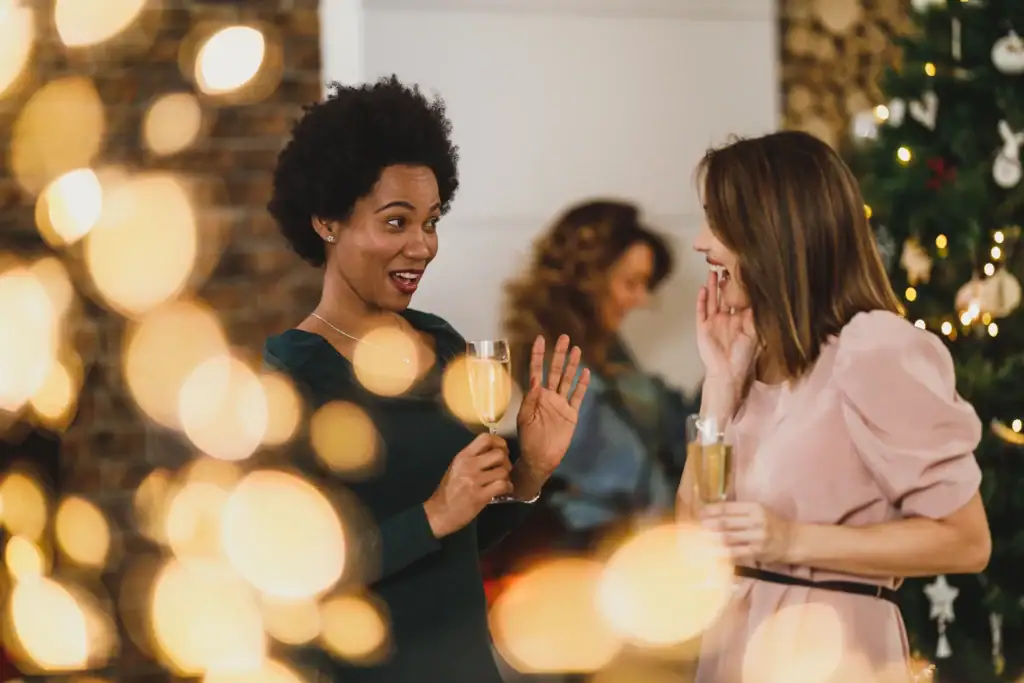 Two women at a party.